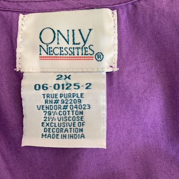 Only Necessities Maxi Vtg cotton blend dress flutter slvs 2X embroidered ethnic - Picture 9 of 9